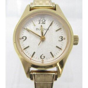 Women Bulova Hand Wind Mechanical Analog 24mm Dial Causal Round Watch (F855)